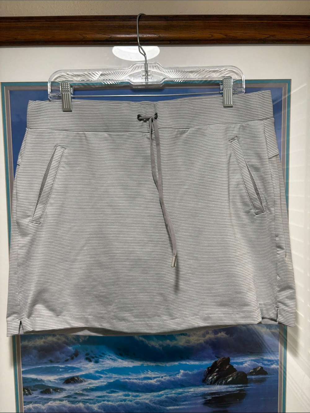 Athleta Light Gray Striped Mini Skort!